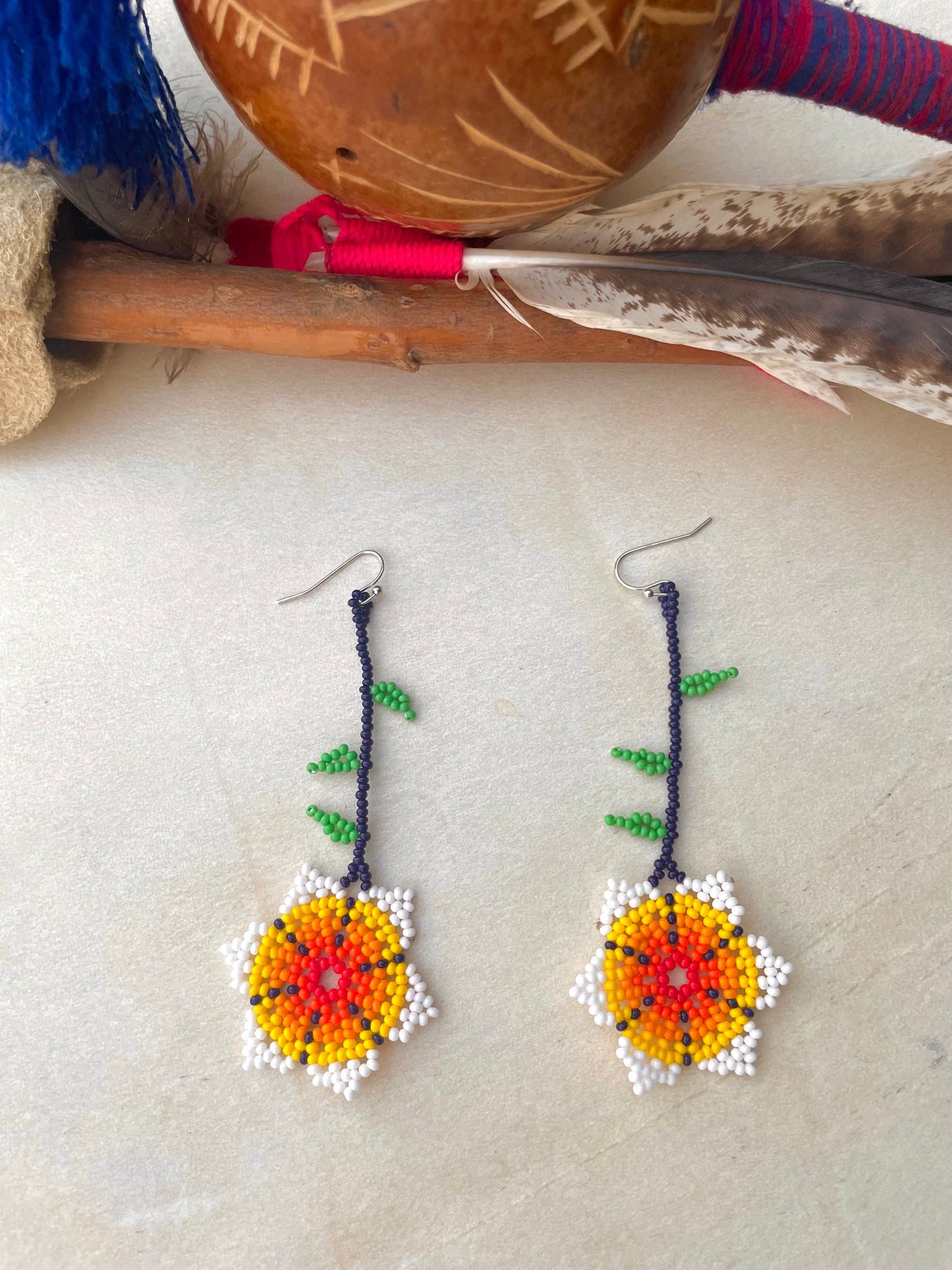 Flor Retoño - Orange & White