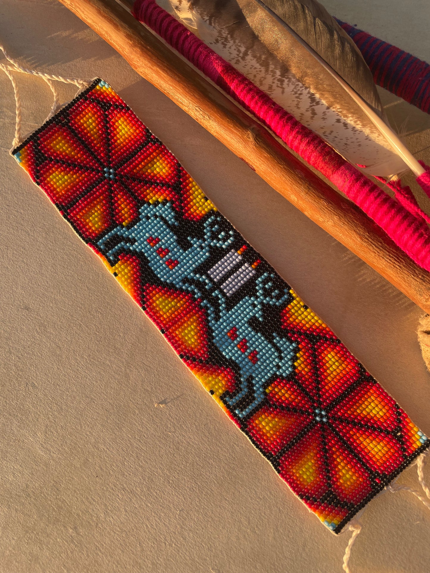Venado Guardián - Orange & Blue (Large Bracelet or Anklet)