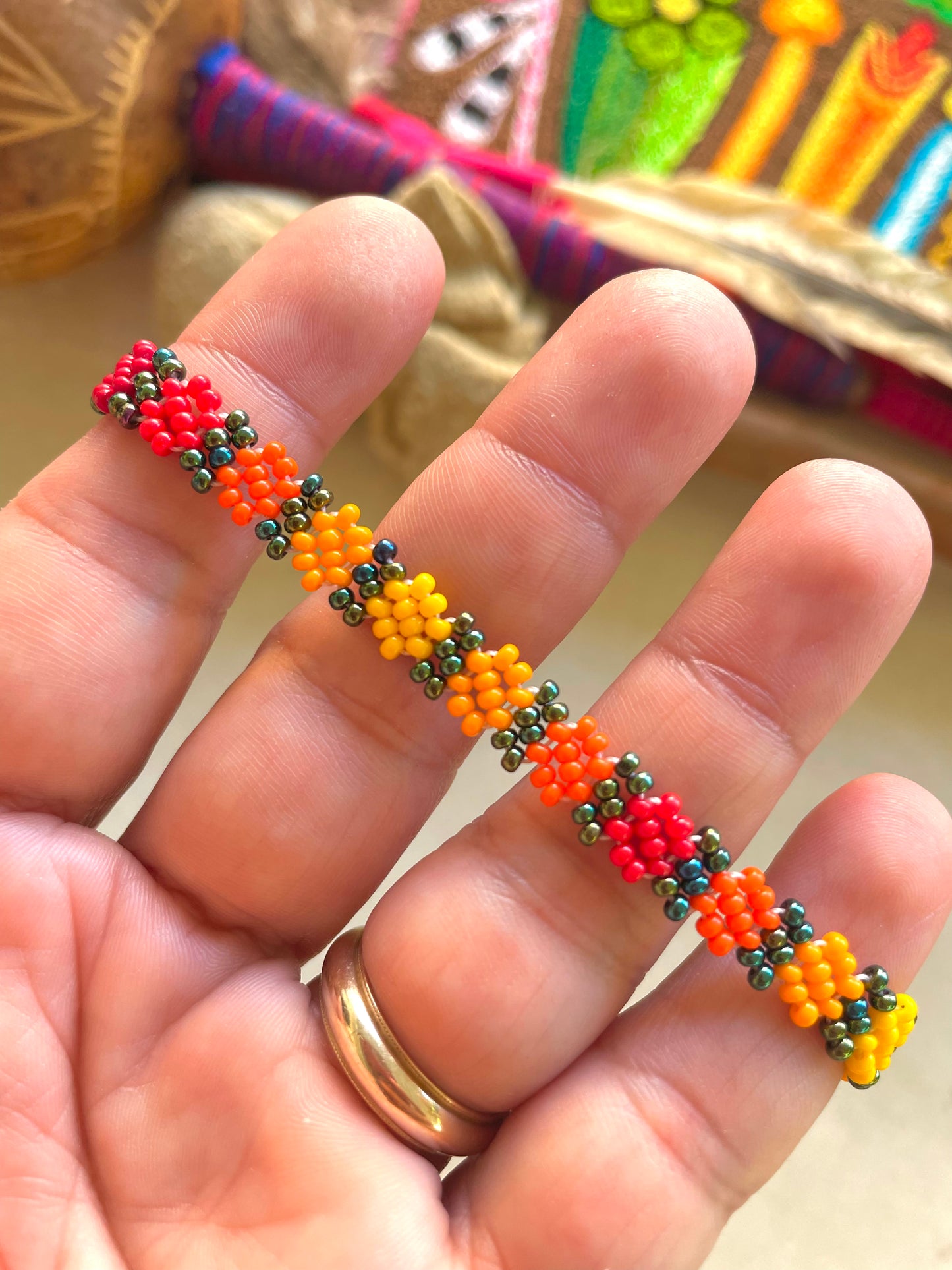 Flores de Colores Bracelet - Metallic & Fire Colors