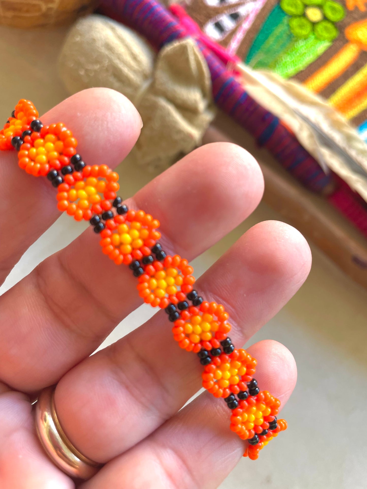 Margaritas Bracelet - Orange & Black