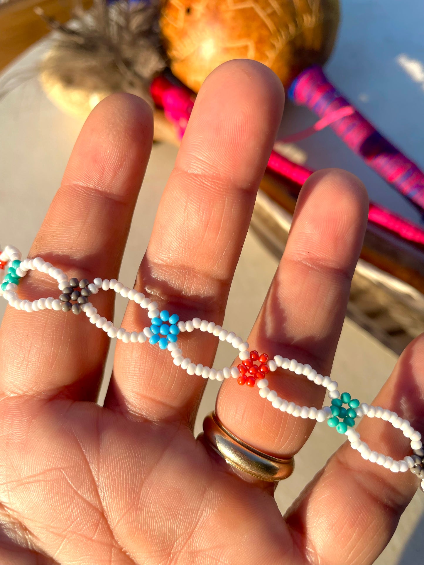 Flores del Espacio Bracelet - White & Multicolor