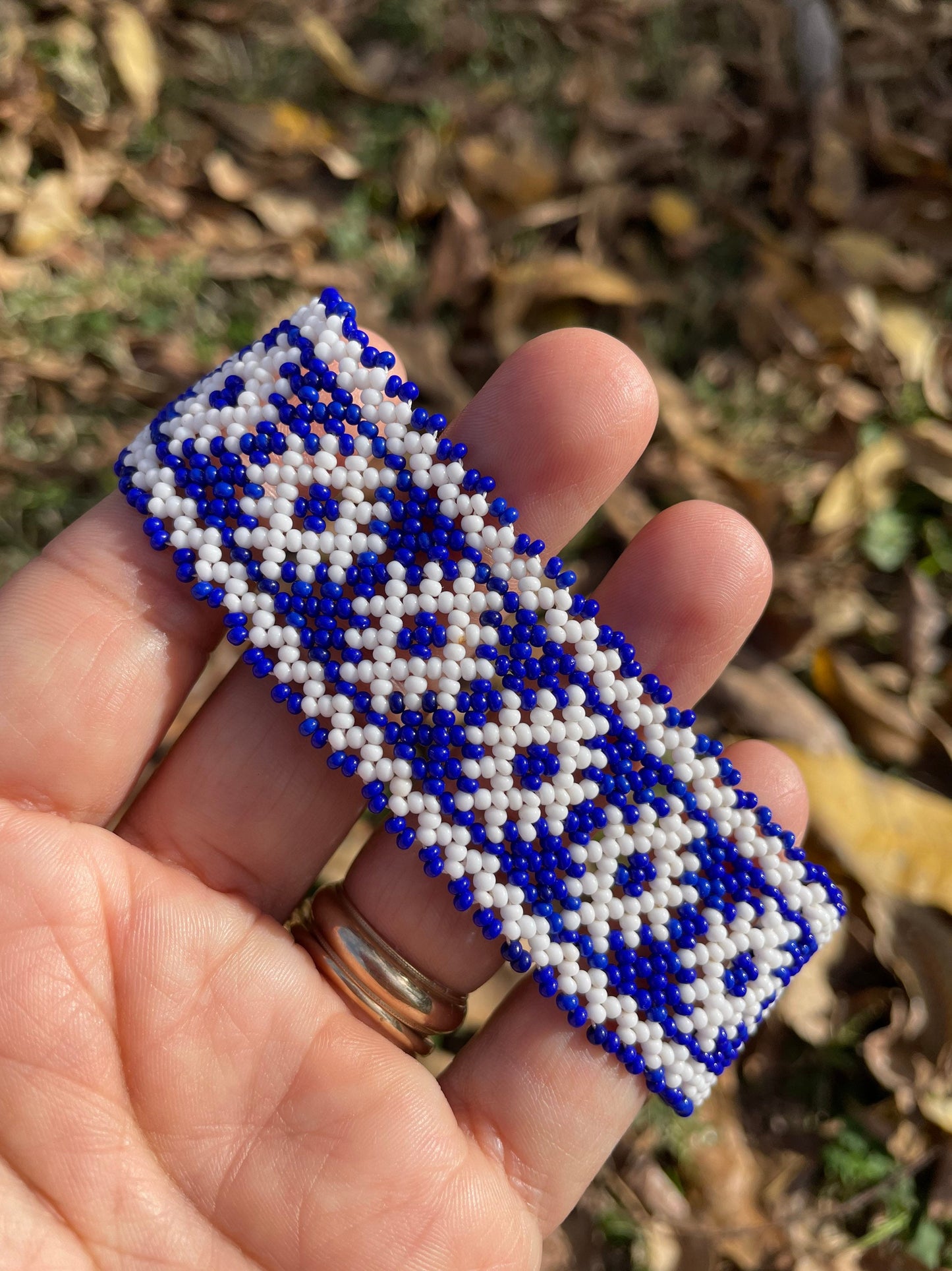 Flowers Bracelet- Blue and White