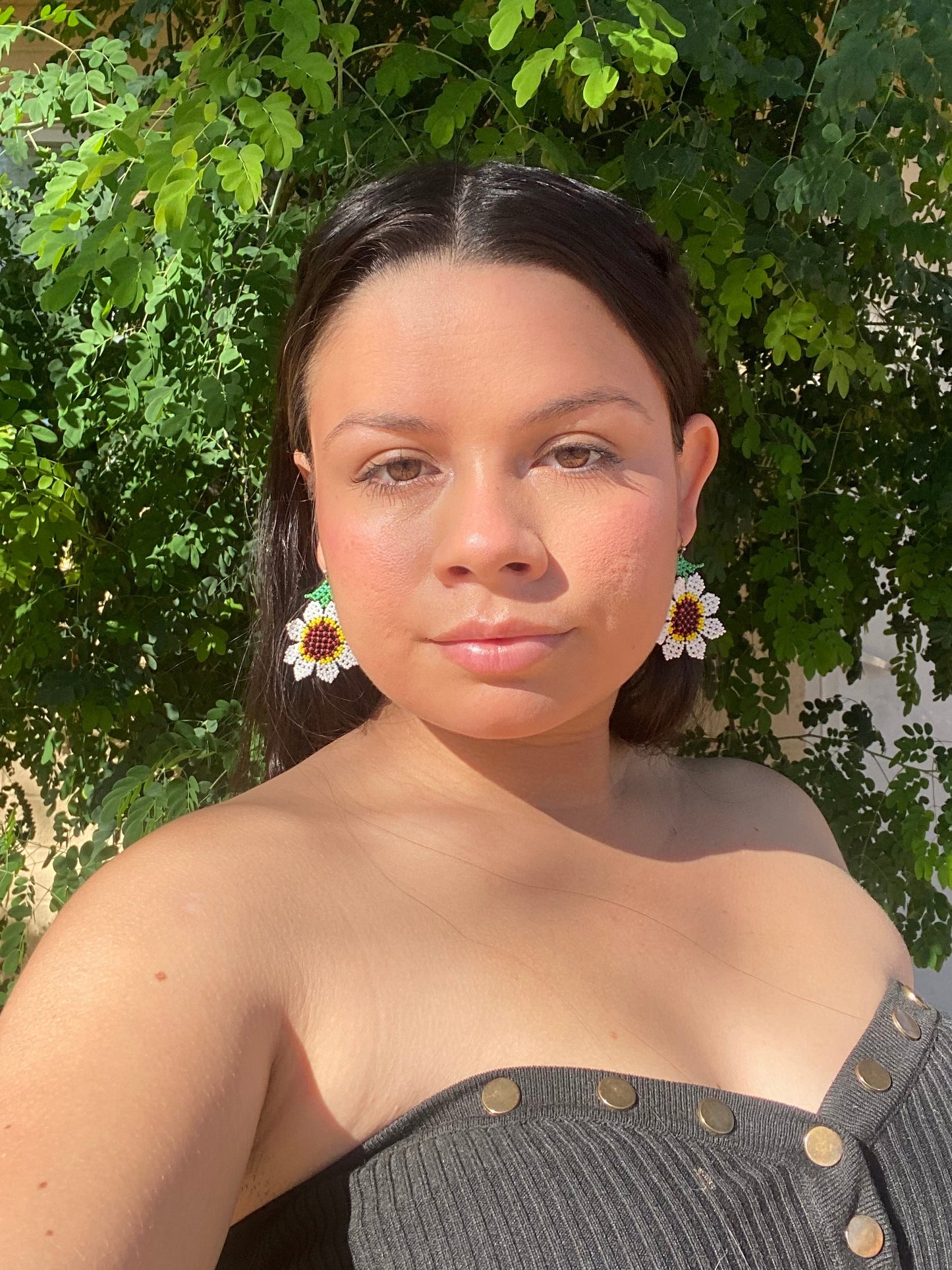 Flor Girasol - White (micro beads)