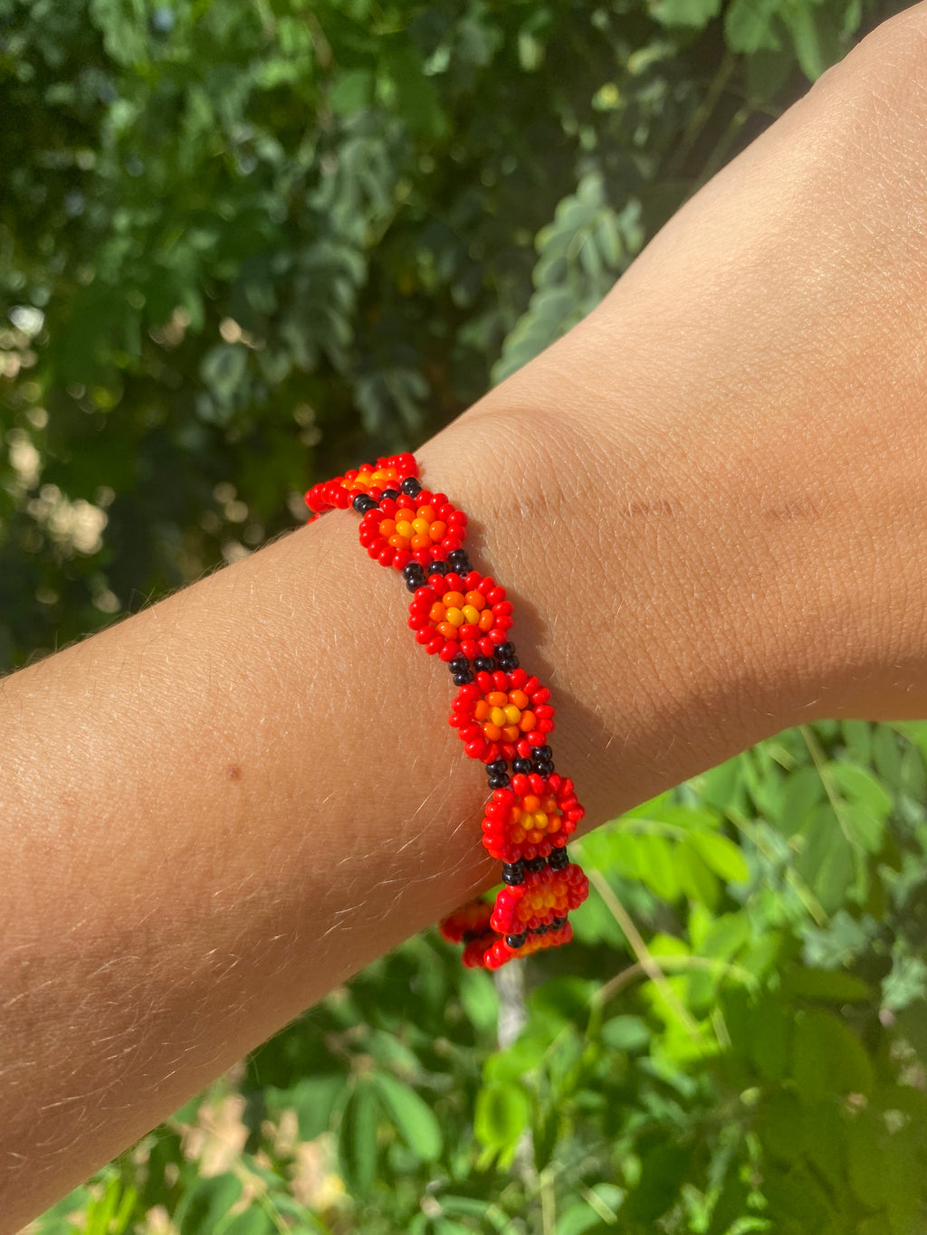 Margaritas Bracelet - Red Beadwork Bracelet