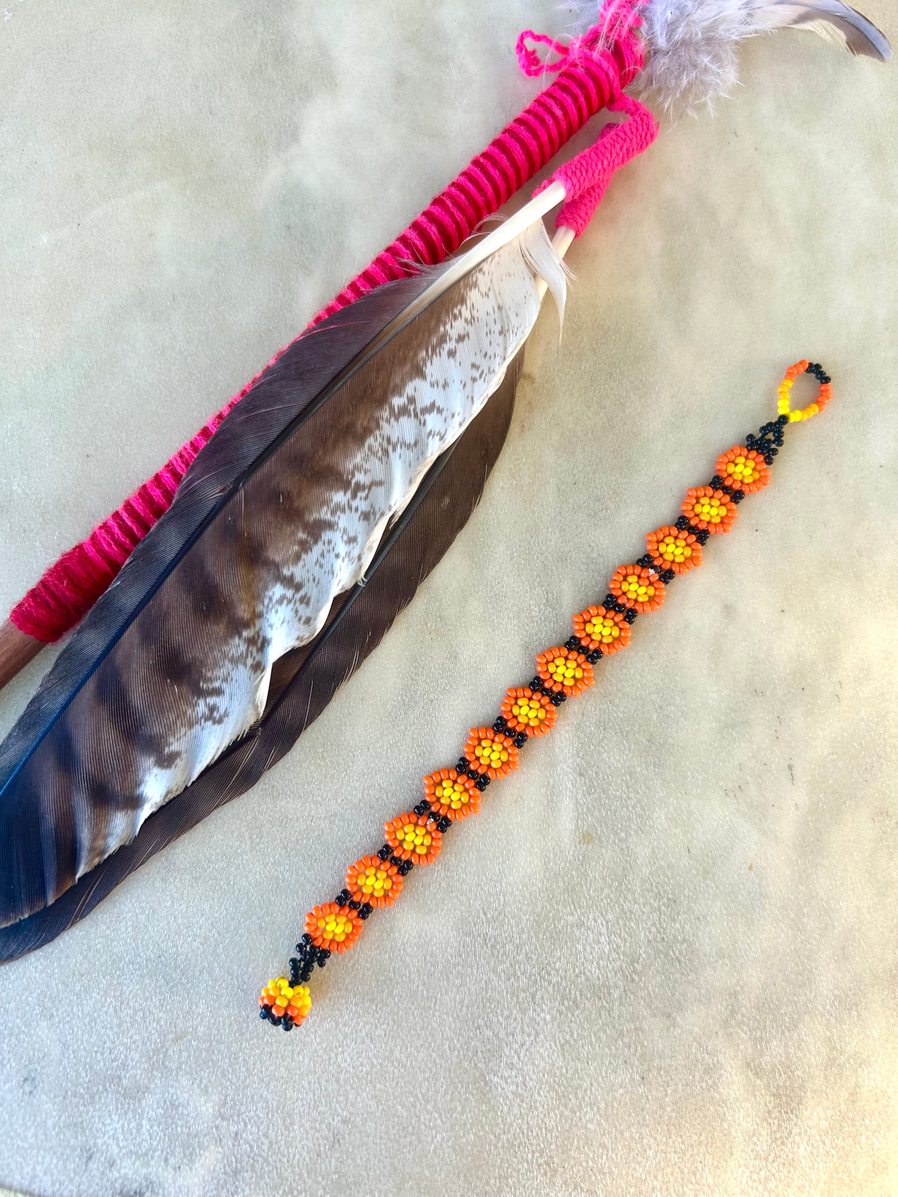 Margaritas Bracelet - Orange & Yellow Beadwork Bracelet