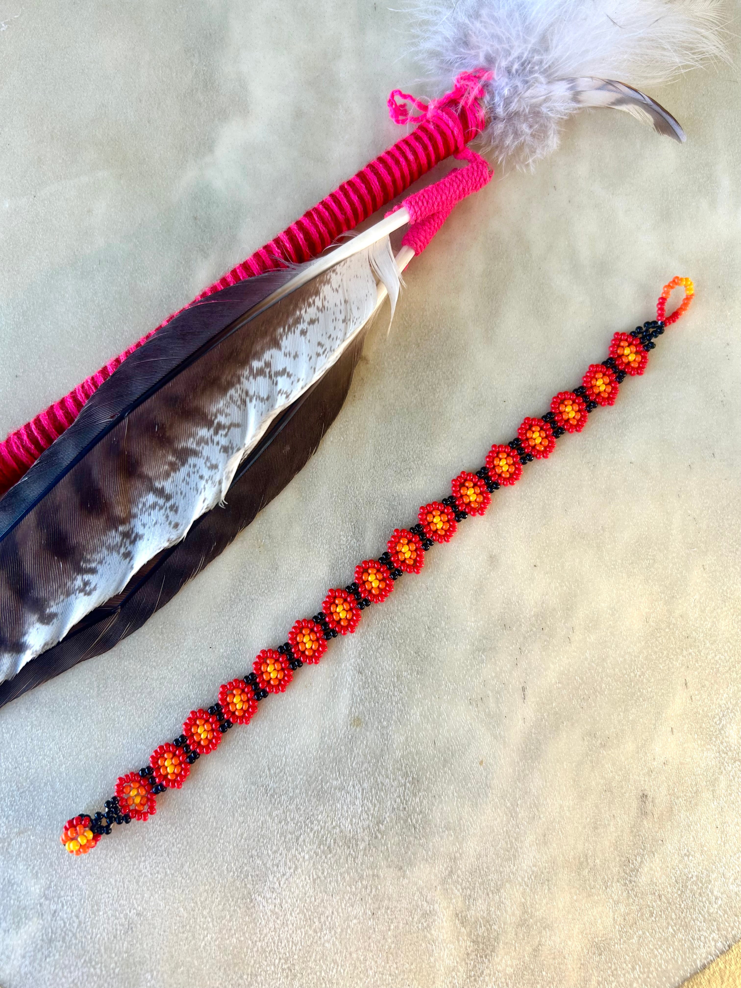 Margaritas Bracelet - Red Beadwork Bracelet
