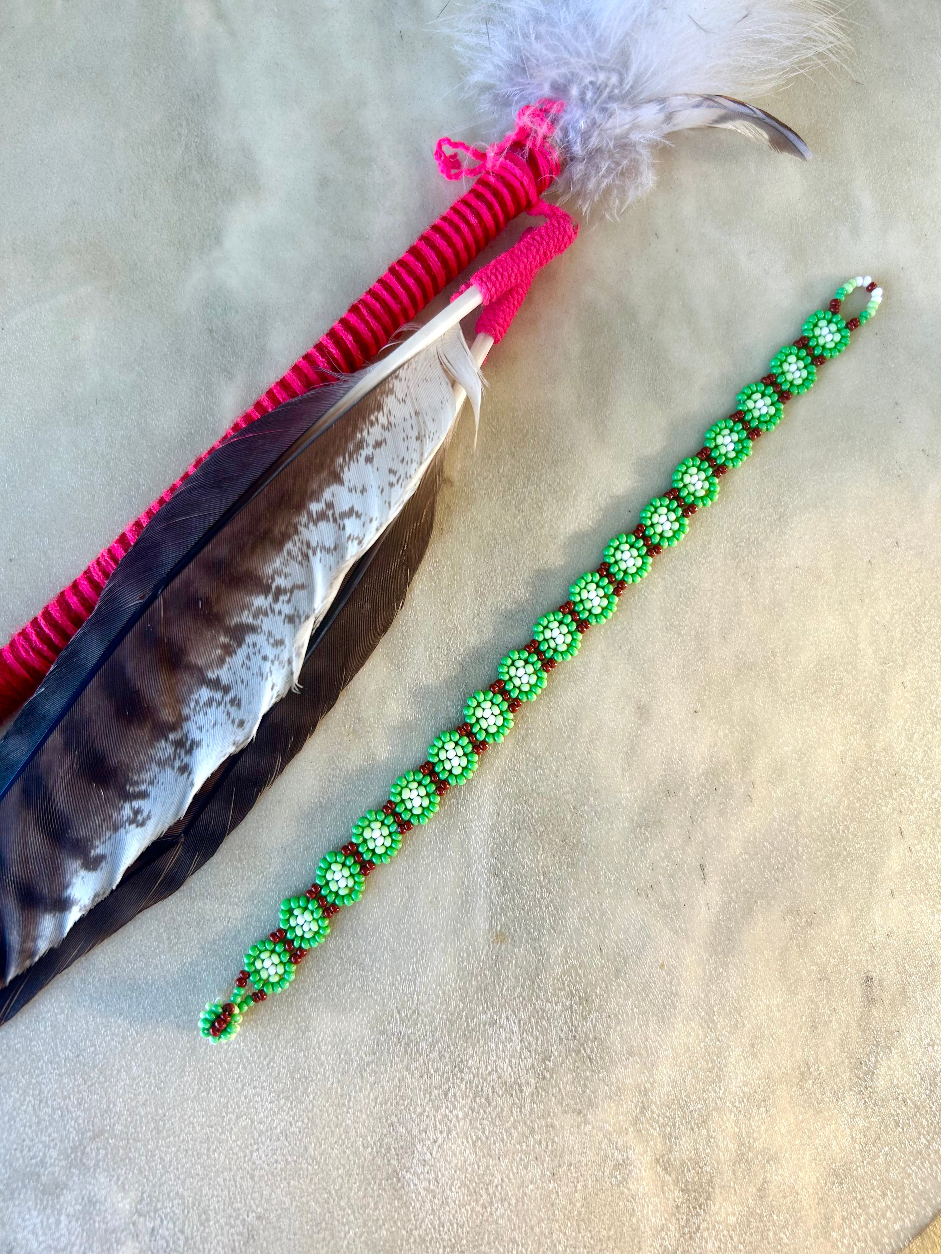Margaritas Bracelet - Light Green Beadwork Bracelet
