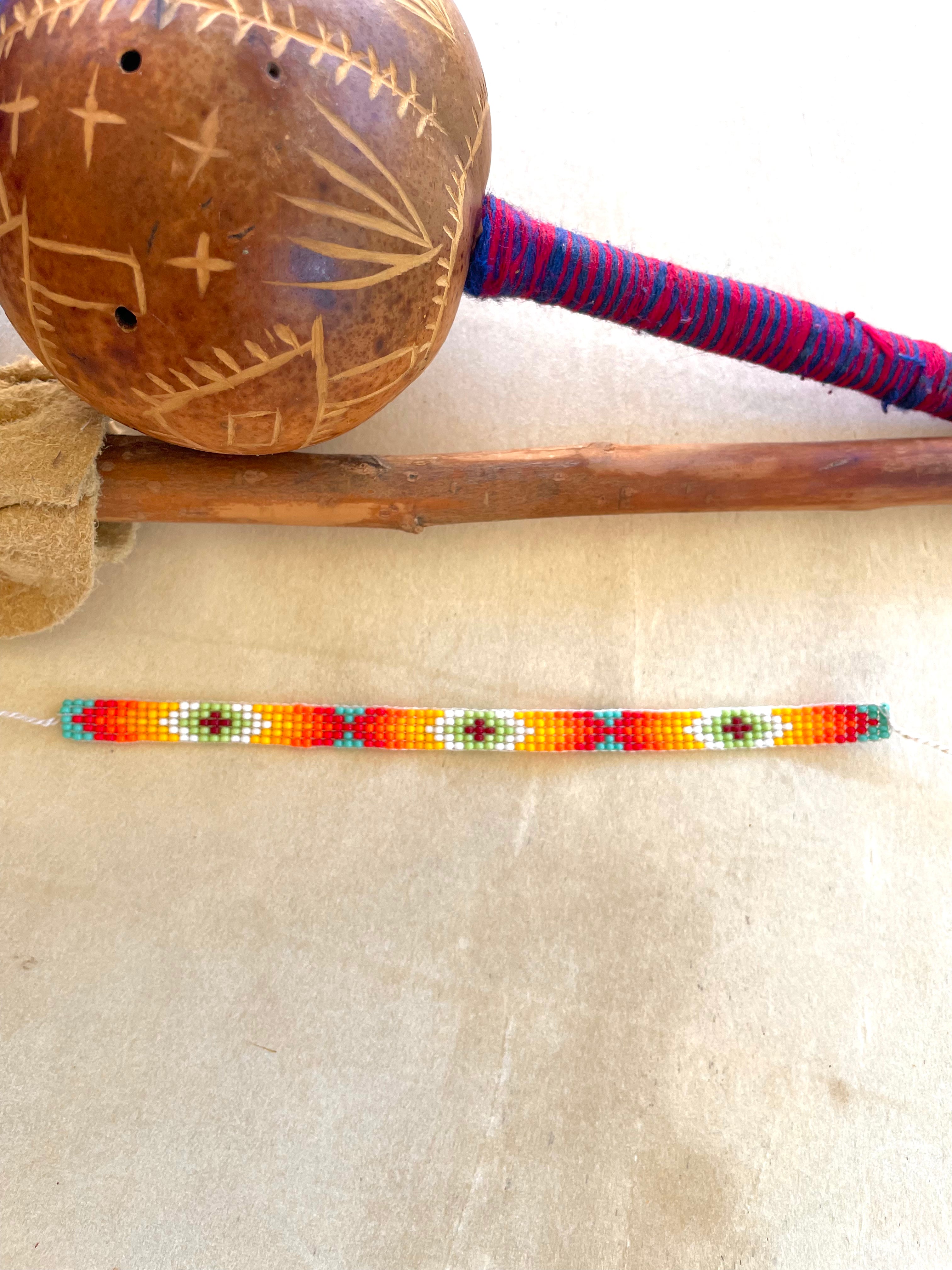 Orange Gradient - Huichol Loom Beadwork Bracelet