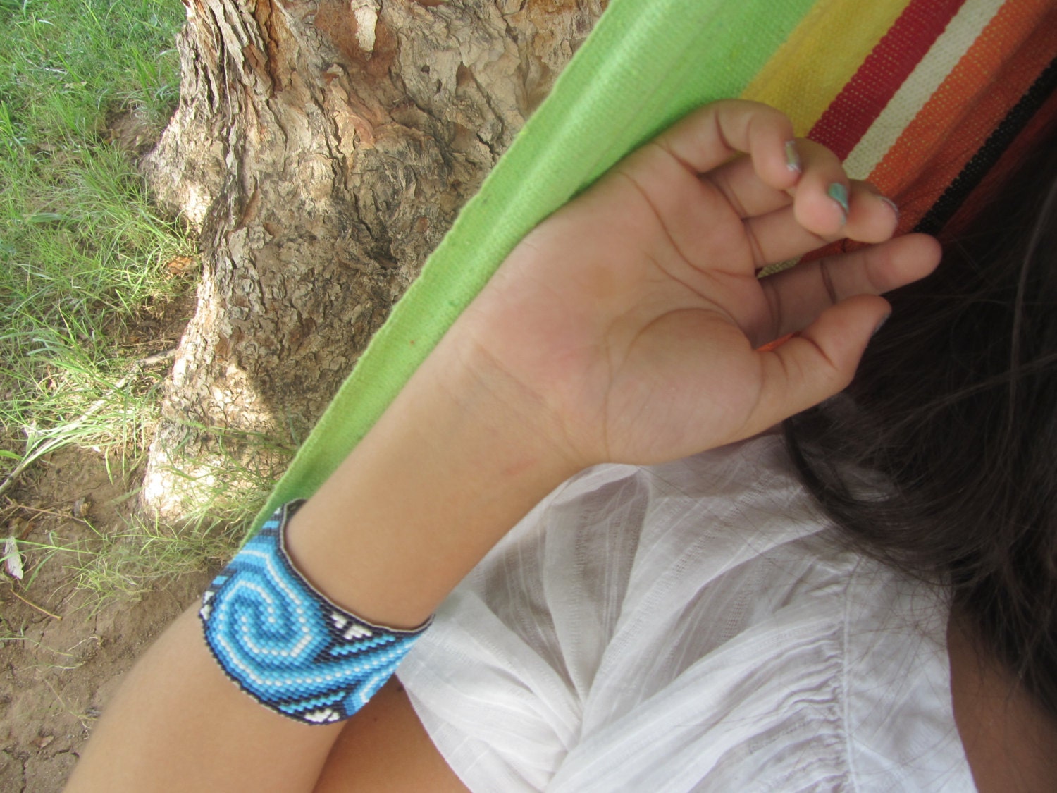 Olas de Fuego Bracelet - Fire & Water Colors