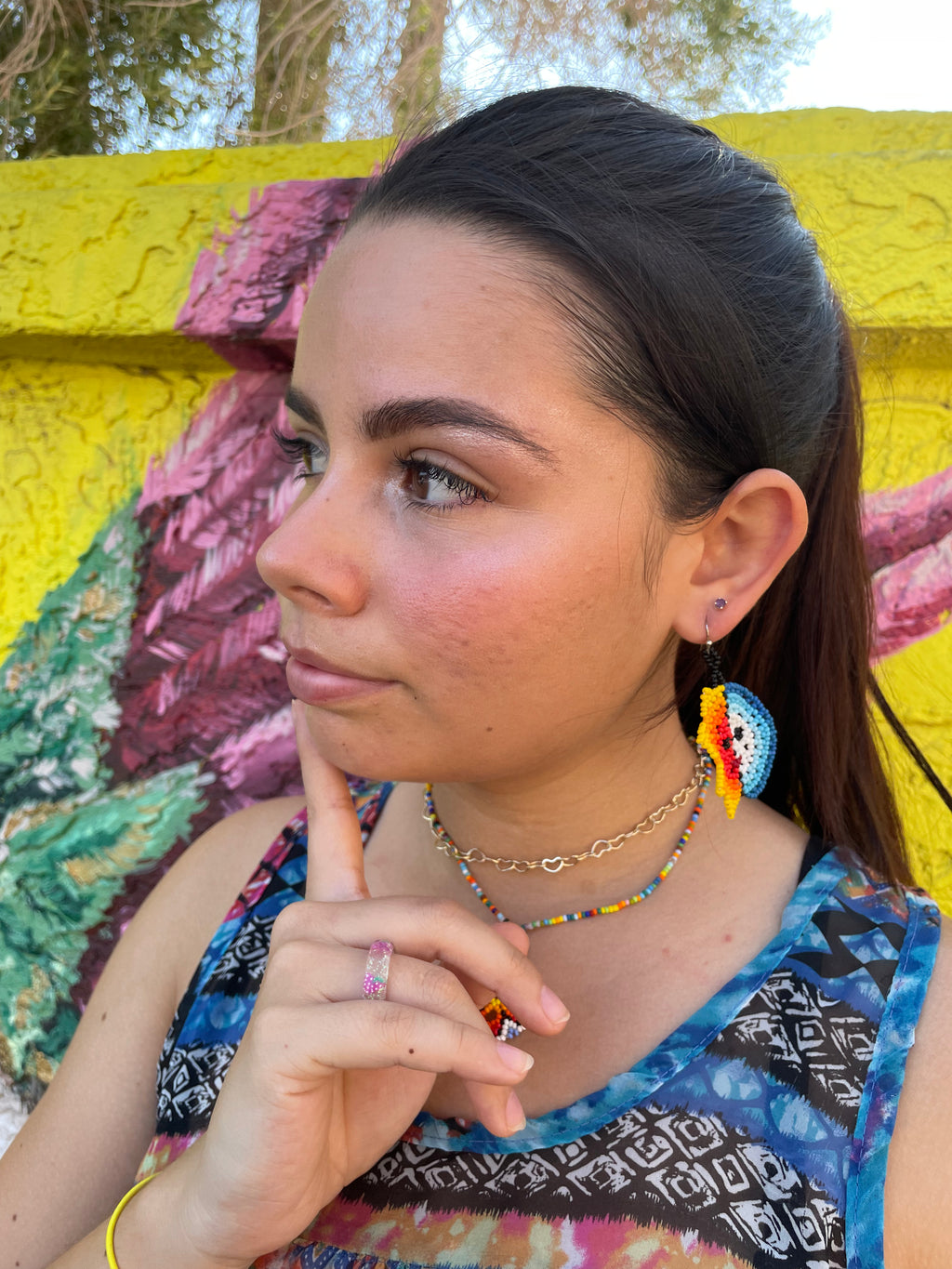 Eclipse Sol y Luna - Huichol Eclipse Beadwork Earrings