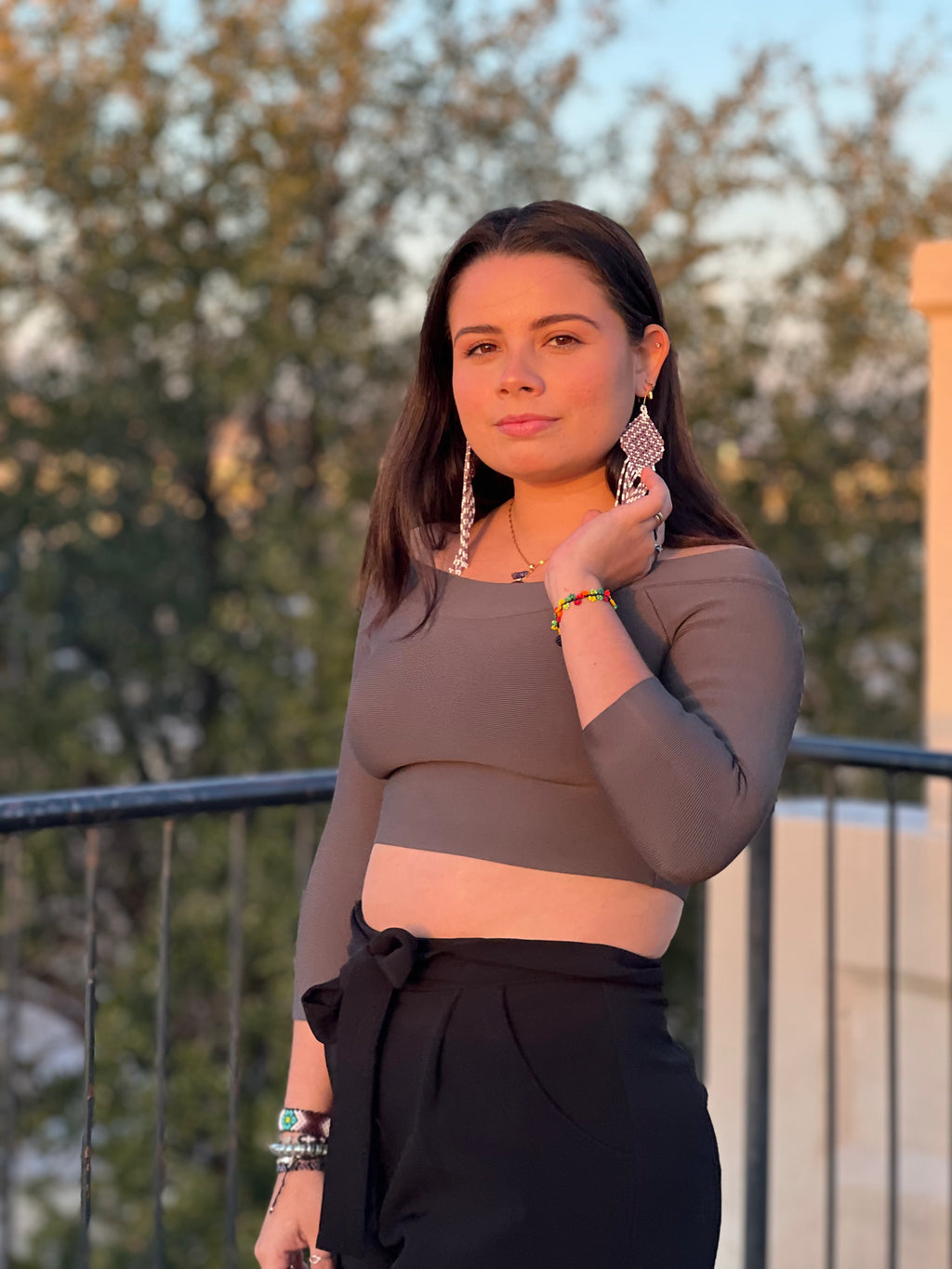 Ojo de Dios Geométrico - Lavender & White Huichol God’s Eye Beadwork Earrings